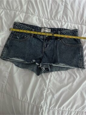 Hollister Dark Blue Distressed Denim Cutoff Shorts